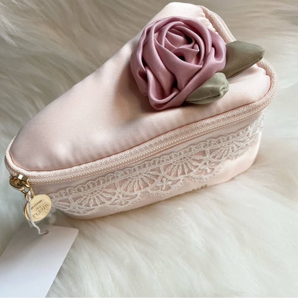 Rose flower cake makeup bag cosmetic jewelry pouch